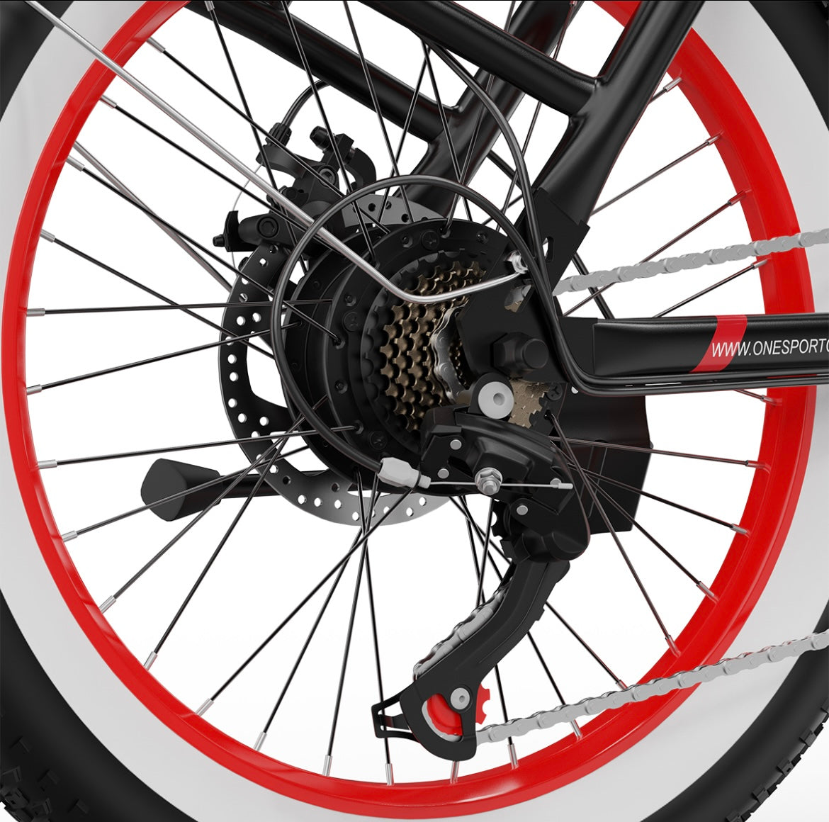 Onesport OT16 Road legal Electric Bike 250w Black & Red 15.5mph